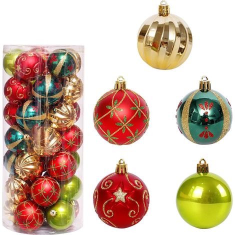 Unzerbrechliche Weihnachtskugeln, 6 cm – 30er-Packung, Dekorationen für Weihnachtsbäume, Weihnachtsfeiern 2021, Hochzeiten und festliche Anlässe (1/5)