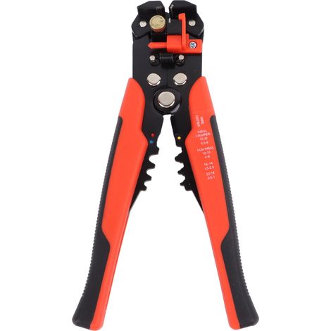 Pince à dénuder automatique rouge HCS, outil de coupe et dénudage de câble, pince à sertir et dénuder pour fil électrique (1/5)