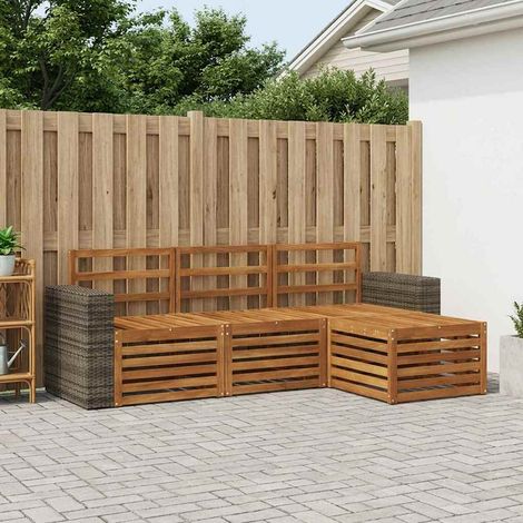 vidaXL Outdoor-Sofagarnitur 4 pcs Natur (1/5)