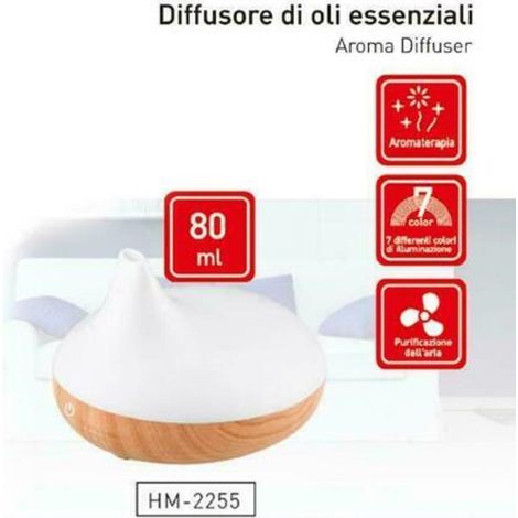 TrAdE Shop Traesio - Diffusore Di Aromi Oli Essenziali 80ml A Ultrasuoni Aromaterapia Usb Profumatore -