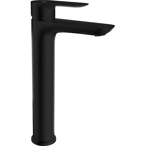 Grifo de lavabo con mezclador monomando Cassio Negro caño alto