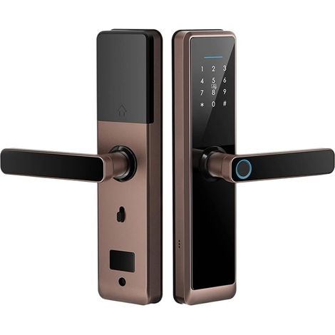 Serrure de porte intelligente Wifi Tuya biométrique empreinte digitale serrure de porte électronique intelligente numérique serrure de porte mot de passe App entrée serrure de porte for la maison ( Co (1/5)