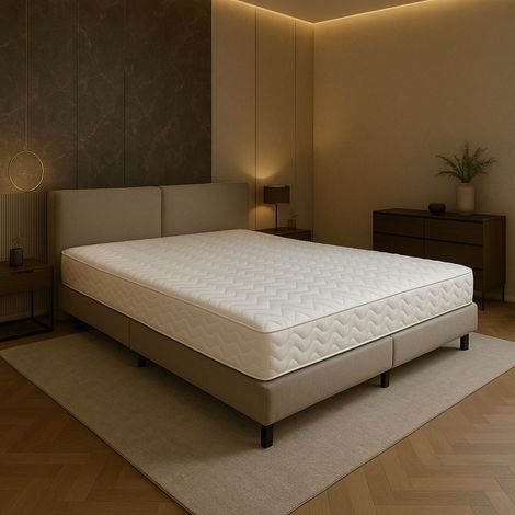 Matelas 160x200 x 19 cm Ferme - Spécial Sommier Electrique - 5 Zones de Confort - Noyau Aertech+ 35 Kg/m3 HR Dernière Génération - Très Respirant