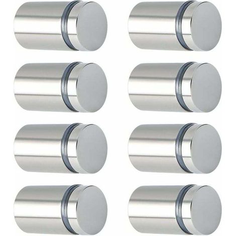 8 Pcs Publicité Vis en Acier Inoxydable Entretoise de Verre Publicitaire pour Plaques et Présentoirs de Signe, 19 mm de diamètre 25 mm de Longueur Brossé (1/5)