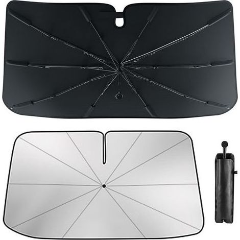Pare-soleil Tesla Model 3/Y, [Version 2026 améliorée] Pare-soleil d'été pliable 145 x 84 cm avec protection UV 9 canapés, garde l'habitacle au frais et protège l'intérieur, pare-soleil univers pour vo