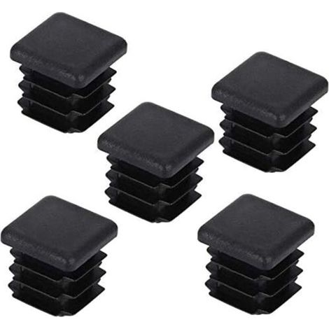 20 pcs Bouchon pour Pied de Chaise,Bouchon pour Tuyau Carré, Capuchon pour Poteau Carré en Plastique pour Pieds de Meuble Trampoline Armoire Étagère Chaise, 25 25mm (1/4)
