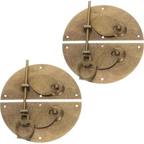 Loquet de meuble rond rétro Healeved en 2 pièces, style antique, métal robuste, idéal pour les (1/5)
