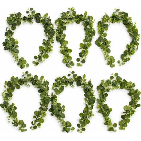 Pack of 6 x 160cm Artificial Eucalyptus Garland with Mixed Foliage - Premium Quality (1/5)