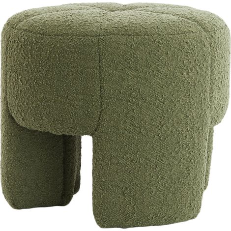 Light & Living Pouf BATOEMI mit Bouclé-Bezug in Dunkelgrün –