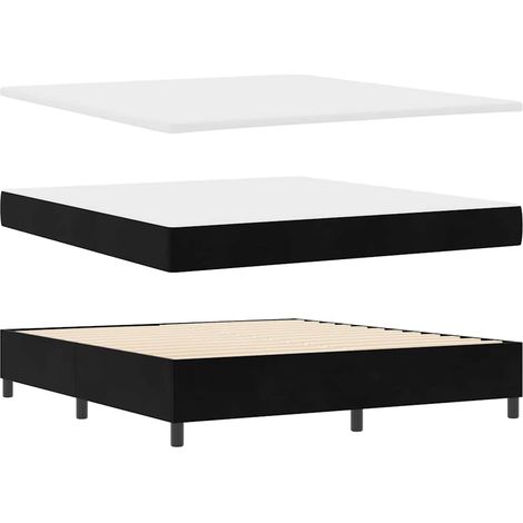 vidaXL Letto a molle con testiera Nero 200 x 180 cm Velluto (1/5)