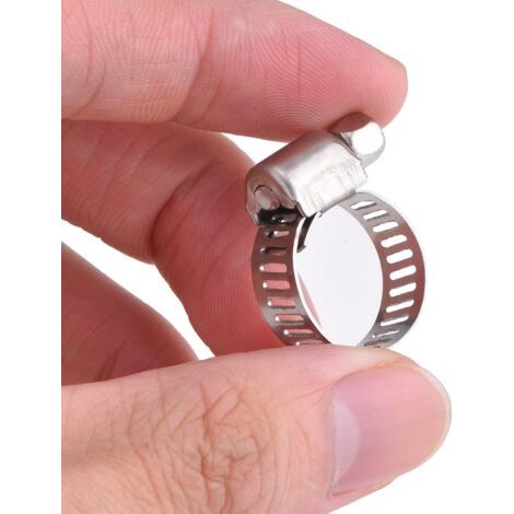 Fei Yu 12 Pièces Collier de Serrage Tuyau Ajustable en Acier Inoxydable Tuyau Pinces Clips Fixation (16 - 25 mm) (1/4)