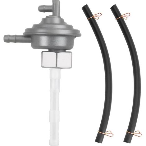 1 Set M16 x 1,5 Valve de Pompe à Carburant de Moto avec 2 Tuyau de Carburant, Réservoir en Métal Robinet d'Essence Motoculteur Commutateur pour GY6 139QMB (1/5)