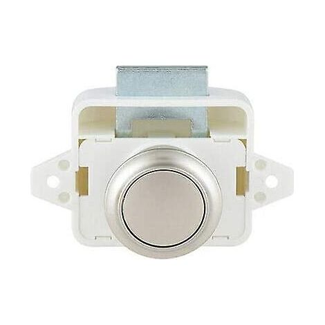 Serrure à bouton-poussoir pour porte de placard, serrure de porte avec bouton de verrouillage à bouton-poussoir pour tiroir de placard de caravane (1/3)
