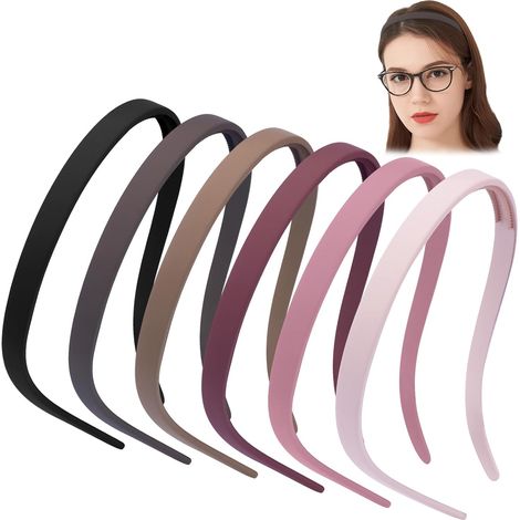 Fasce per capelli per chi porta gli occhiali, senza pressione né mal di testa, fasce comode, fasce quadrate per occhiali da sole per uomo e ragazza, fasce in plastica con dentini antiscivolo, set da 6