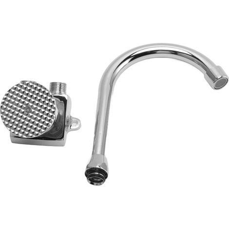 Robinet de lavabo à pédale pour évier de cuisine, robinet à pédale sur pied, ensemble de robinet à double sortie d'eau