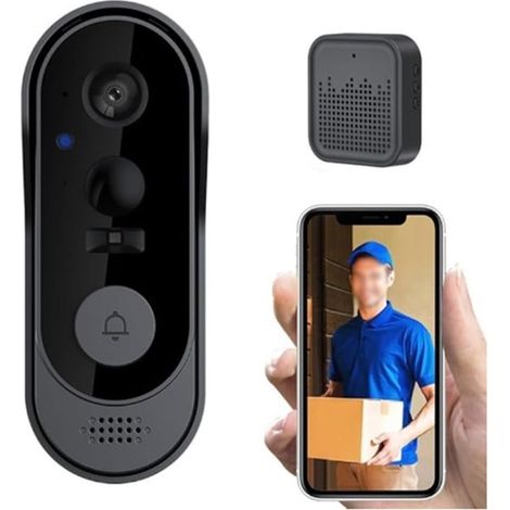 Kabellose Video-Türklingel, 1080p-Kamera mit Gegensprechfunktion für smarte visuelle Überwachung per WLAN für Tuya – auch nachts (1/5)