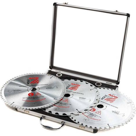 Holzmann – Jeu de lames de scie circulaire 315 mm – KSB315SET – Ø alésage 30 mm – 28/48/72 dents pour bois dur – Coffret aluminium - W503791 (1/5)