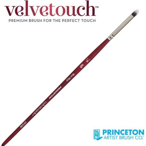 Pinceau amande mini - PRINCETON - Série Velvetouch P3950 - Mélange synthétique - Manche court (1/2)