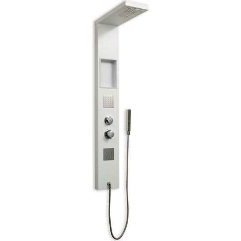 Modèle Polinesia, colonne d'hydromassage en aluminium, couleur blanche (1/5)