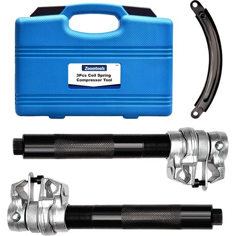 Compressore per molle ammortizzatori da 1,2 tonnellate in due pezzi con raggio di serraggio di 280 mm e staffa di sicurezza per la rimozione delle molle delle sospensioni di auto e SUV. (1/5)