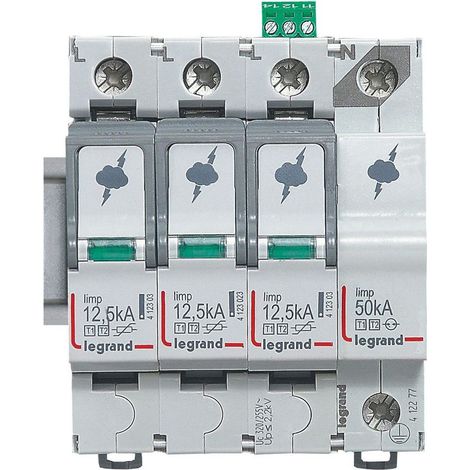 Überspannungsschutz Legrand 412277 Typ 1+2 12.5kA 4 Pole (1/3)