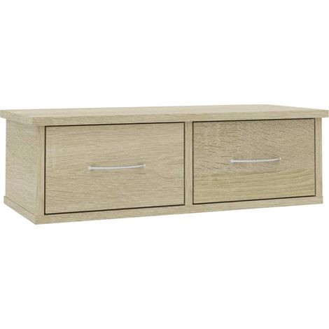 Estante cajones pared contrachapada color roble 60x26x18,5cm vidaXL