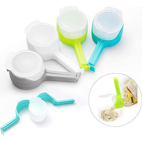 Clips D'étanchéité Pour Stockage des Aliments Avec Becs verseurs,Clip de Sac de Nourriture,Pince Etanche à l'humidité,4 Pièces GROOFOO (1/5)