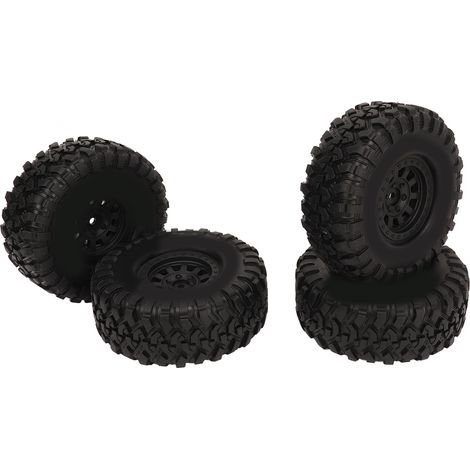 4 pneus de crawler RC 1.9 pouces, caoutchouc pour 1/10, avec moyeux en plastique, compatibles SCX10 (1/5)