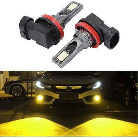 2 microprocesseurs H11 H8 DC12V-24V 12W Phare antibrouillard LED pour voiture