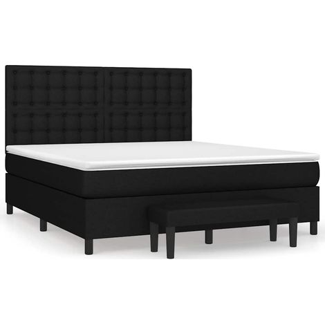 Maison Exclusive - Giroletto a Molle con Materasso Nero 160x200 cm in Tessuto