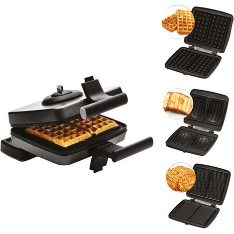 Gaufrier croque monsieur 1200W – 2 gaufres – Plaques anti-adhésives – Thermostat réglable – Aluminium et plastique – Frifri (1/10)