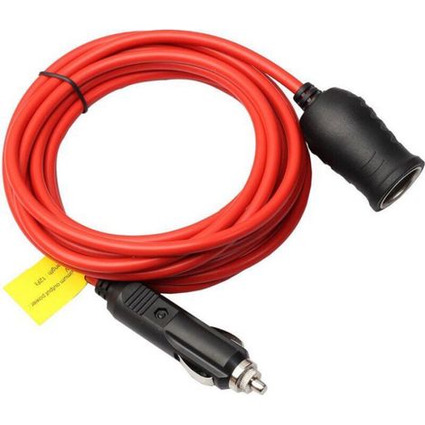 Allume-Cigare Extension - Câble Adaptateur 12 V 24 V 10 A - Prise Femelle Style Chargeur Voiture - Longueur 3,6 M (1/4)