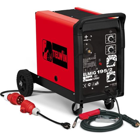 Trade Shop - TELWIN ELEKTRONISCHES DRAHTSCHWEISSGERÄT FLUX MIG-MAG 400V TELMIG 195/2 TURBO 821069 -