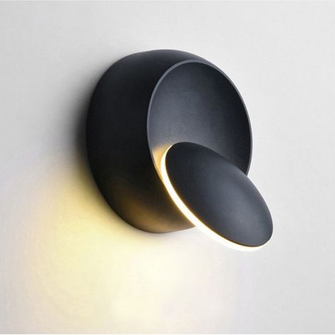 Applique murale LED rotative résistante à 350, appliques murales modernes, Lumière tricolore modèle noir 5W (1/4)