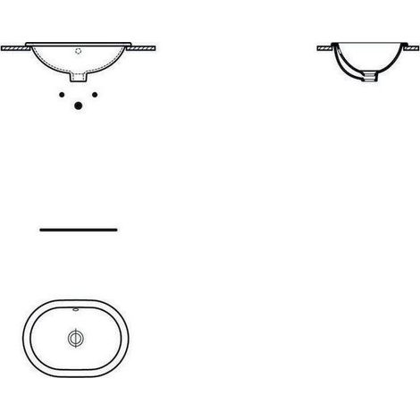 IS Einbauwaschtisch Connect, oval, o.Hl., m.Ül., 480x350x175mm, Weiß (1/5)