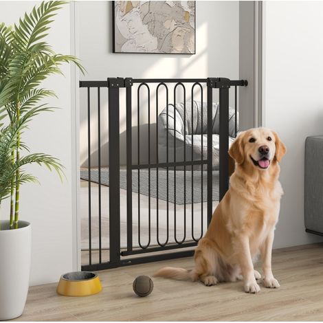 Barrière de sécurité pour chien 76-104 cm, hauteur 94 cm, sans perçage, noire HAVRYA (1/5)