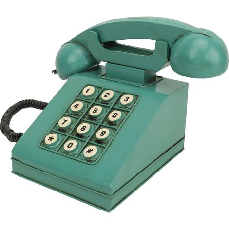 Retro-Telefon-Ornament aus Eisen, lebendig, leicht, tragbar, dekorativ, farbecht, Vintage-Telefonmodell (1/5)