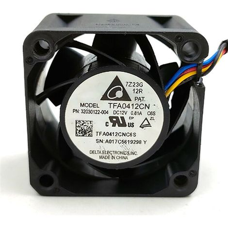 Adecuado para ventiladores de refrigeración TFA0412CN, compatible con Delta 4028, DC12V 0.81A 8200RPM, control de temperatura PWM de 4 hilos, interruptor de ventilador de 4CM.