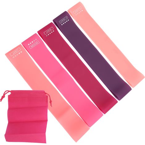 Set de 5 bandes élastiques de fitness, antidérapantes, pour jambes et fessiers (1/5)
