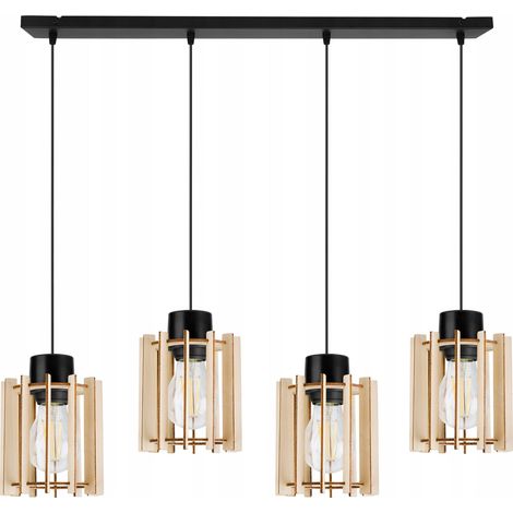 LÁMPARA COLGANTE, LÁMPARA DE TECHO, MADERA, PANTALLA LED (1/5)