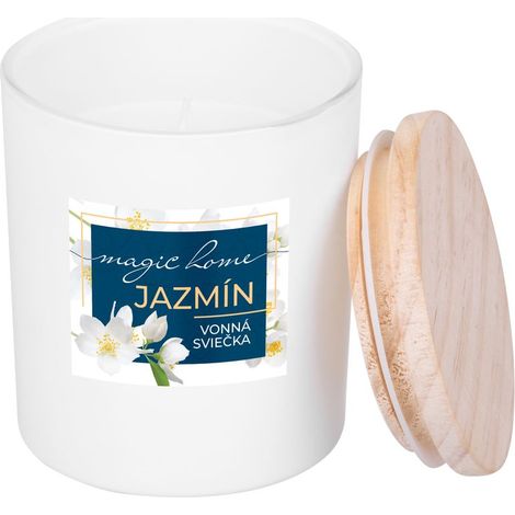 Kerze MagicHome, 8x11,3 cm, mattes Glas, Duft, Jasmin, weiß (1/3)