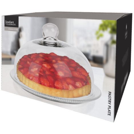 Plat à gâteau en verre avec cloche, Ø 30 x 17 cm