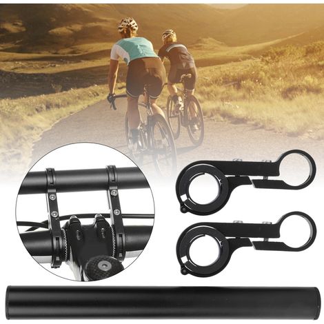 Fahrradhalterungsverlängerungsstange aus Aluminiumlegierung mit Clip für Mountainbike und Rennrad, schwarz (1/5)