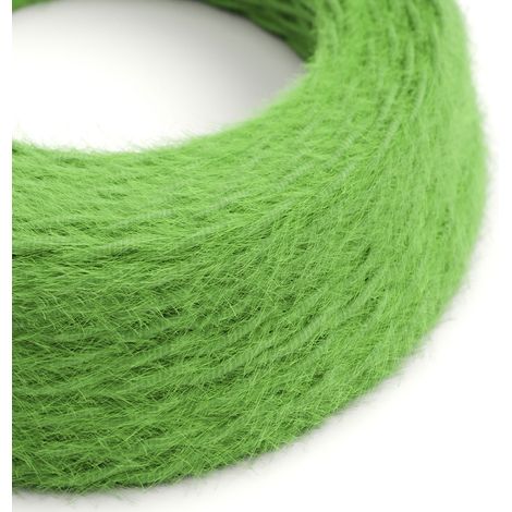 Creative-Cables, Cavo elettrico, Rivestito in tessuto peloso, Trecciato, 3 x 0,75 mm², 50 m, Verde Prato Marlene TP06