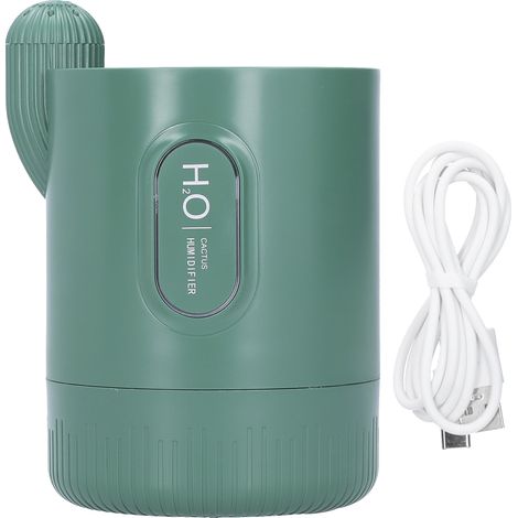 Humidificateur d'air USB 330ml forme cactus - Diffuseur d'aromathérapie vert pour bureau (1/5)