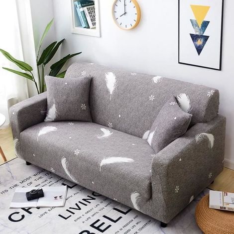 Housse de Canape 2 Places Impression 145-185cm+Taie d'oreiller gratuite-A17 (1/4)
