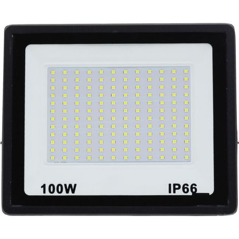 Projecteur LED extérieur 100W, lumière blanche froide 10000LM 6500K, étanche IP66, 144 LED, lumières extérieures de jardin, Patio, Garage - RWProjecteur seul