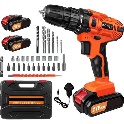 Kit de perceuse sans fil, 21V, vitesse réglable, design ergonomique (1/2)