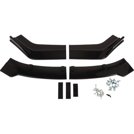 4 Pièces Lèvre de Pare-chocs Avant Séparateur 165cm Noir Brillant Diffuseur Spoiler Universel Remplacement Accord (1/5)