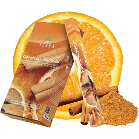 Terra Zimt-Orangen-Räucherstäbchen, 20 Stück. Orange mit Zimt (1/3)